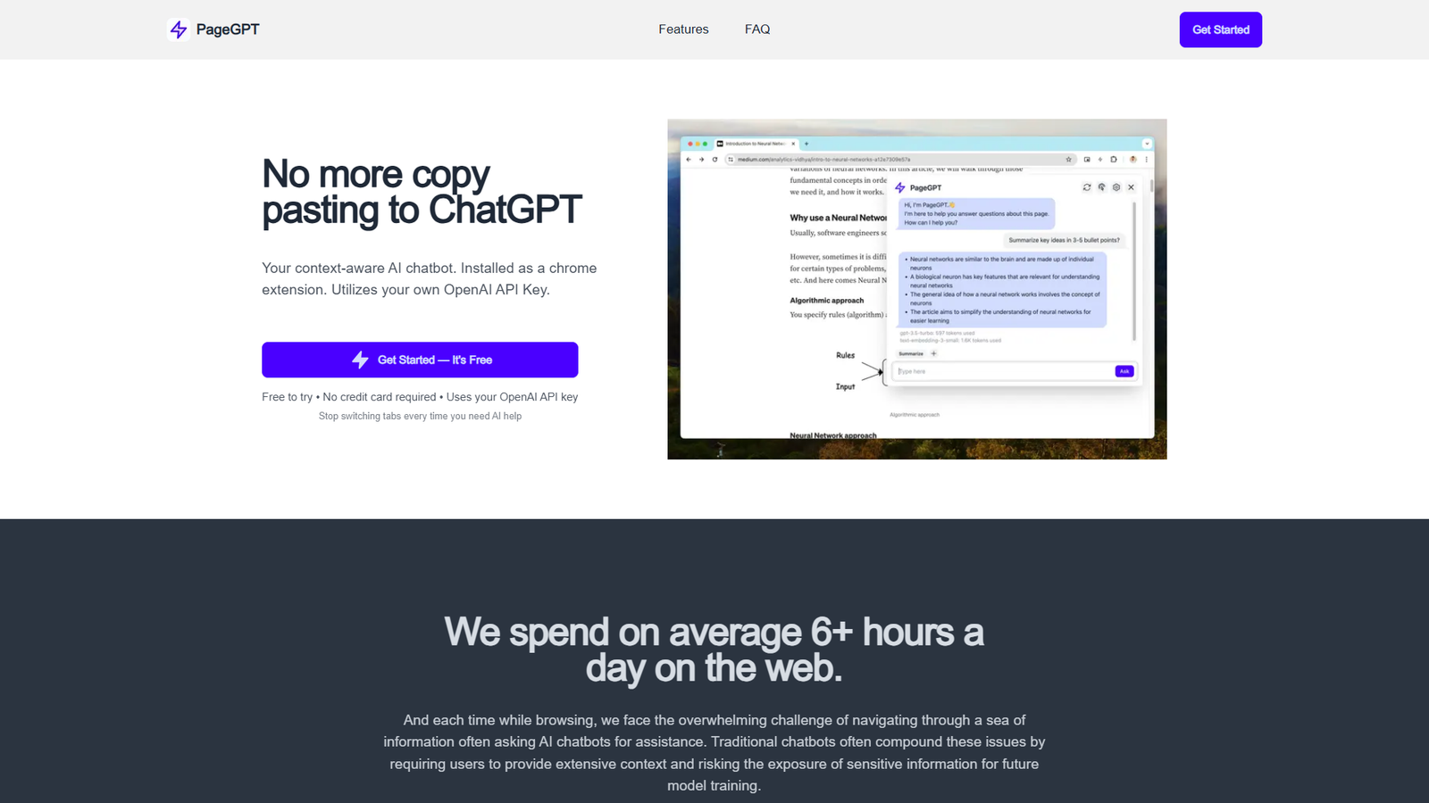 PageGPT — интерфейс нейросети PageGPT — интерфейс нейросети