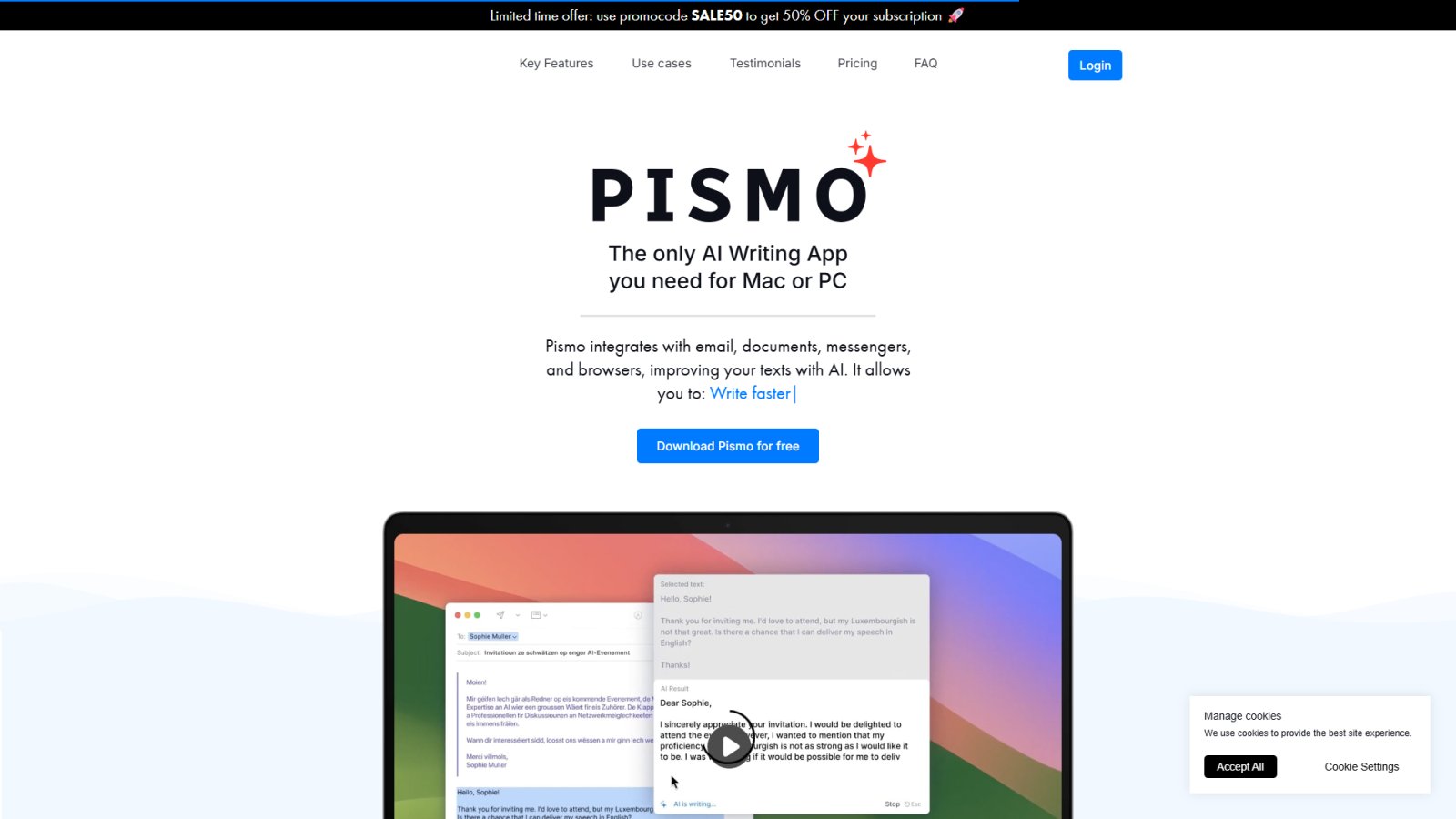 Pismo нейросеть Главная страница