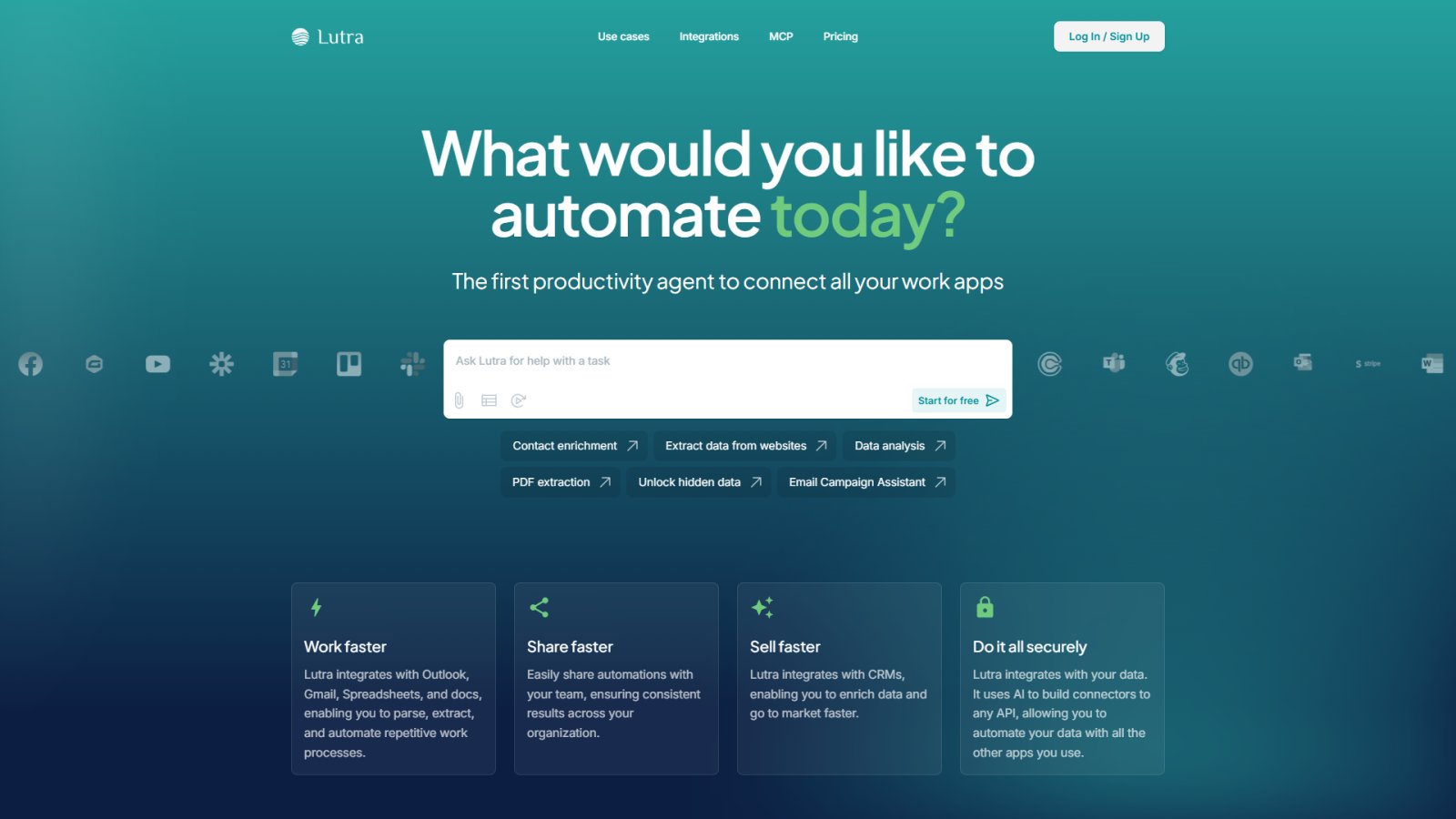 Lutra AI нейросеть Главная страница