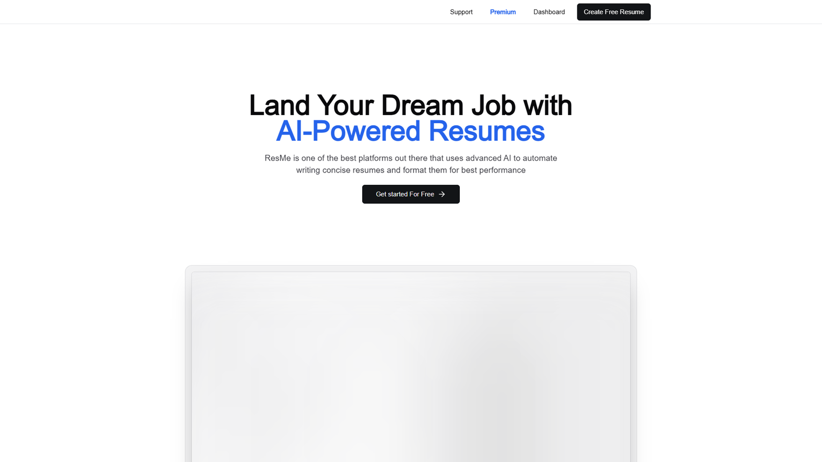 ResMe — AI-конструктор резюме — интерфейс нейросети ResMe — AI-конструктор резюме — интерфейс нейросети