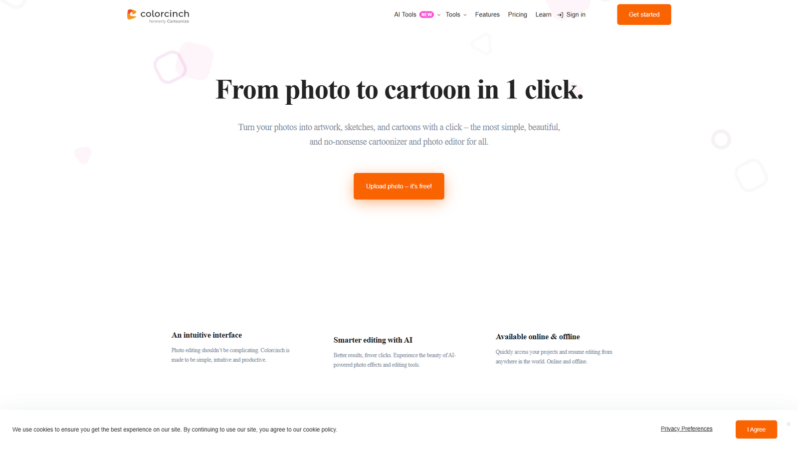 Colorcinch Cartoonize — интерфейс нейросети Colorcinch Cartoonize — интерфейс нейросети