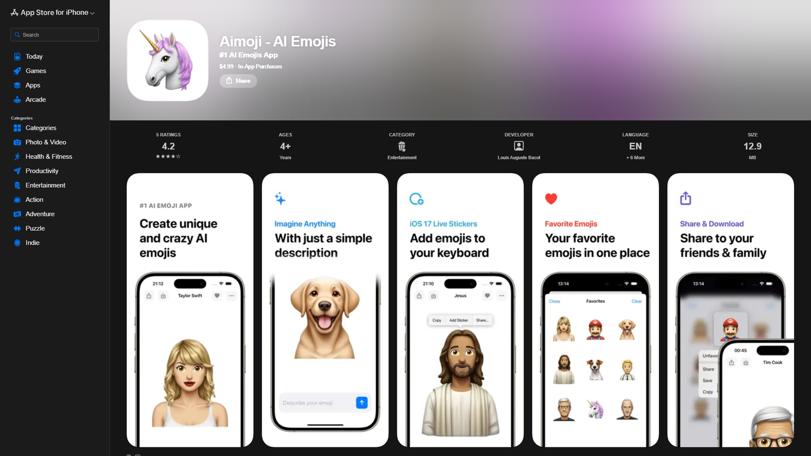 Aimoji - AI Emojis — интерфейс нейросети Aimoji - AI Emojis — интерфейс нейросети