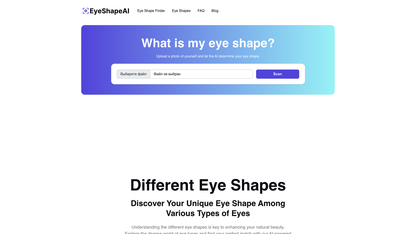 Eye Shape AI — интерфейс нейросети Eye Shape AI — интерфейс нейросети