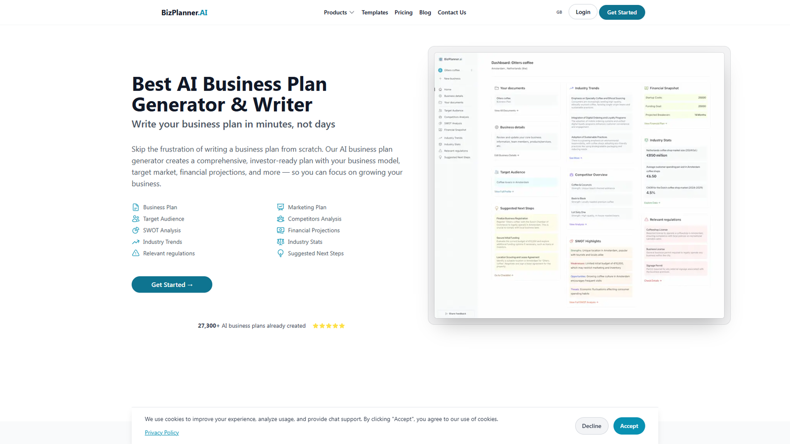 BizPlanner AI — интерфейс нейросети BizPlanner AI — интерфейс нейросети