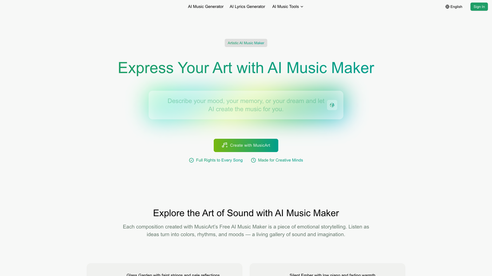 MusicArt AI — интерфейс нейросети MusicArt AI — интерфейс нейросети
