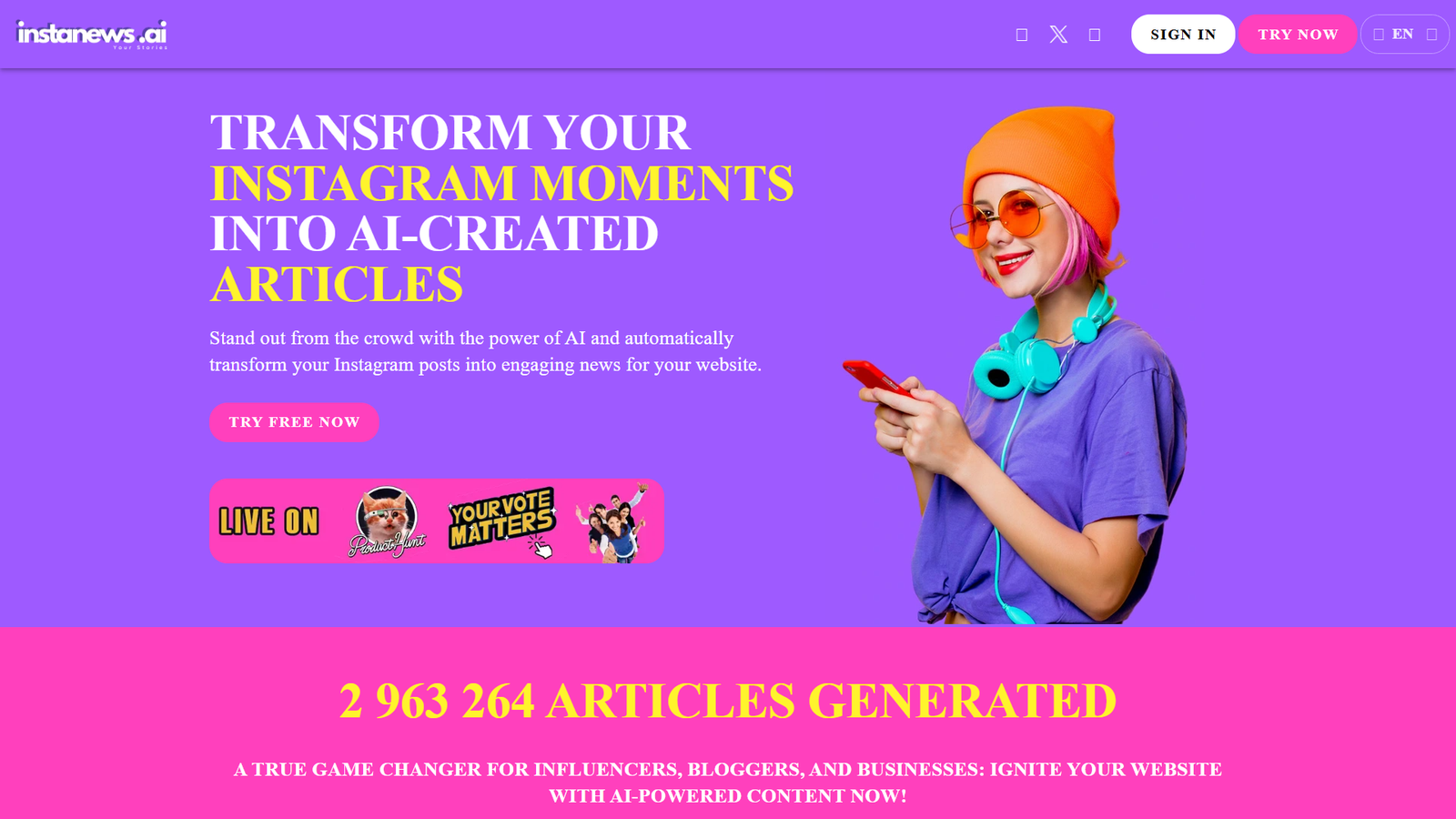 InstaNews.ai — интерфейс нейросети InstaNews.ai — интерфейс нейросети