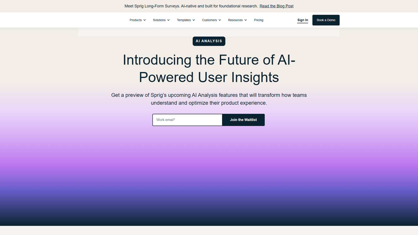 Sprig AI Analysis — интерфейс нейросети Sprig AI Analysis — интерфейс нейросети