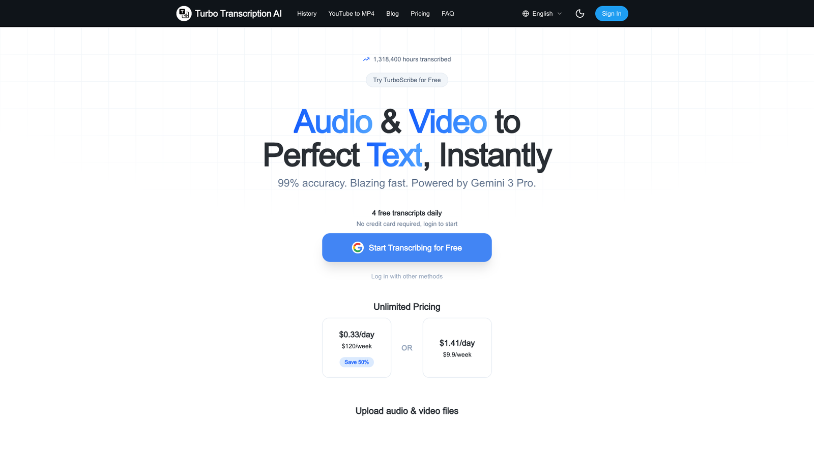 TurboScribe — интерфейс нейросети TurboScribe — интерфейс нейросети