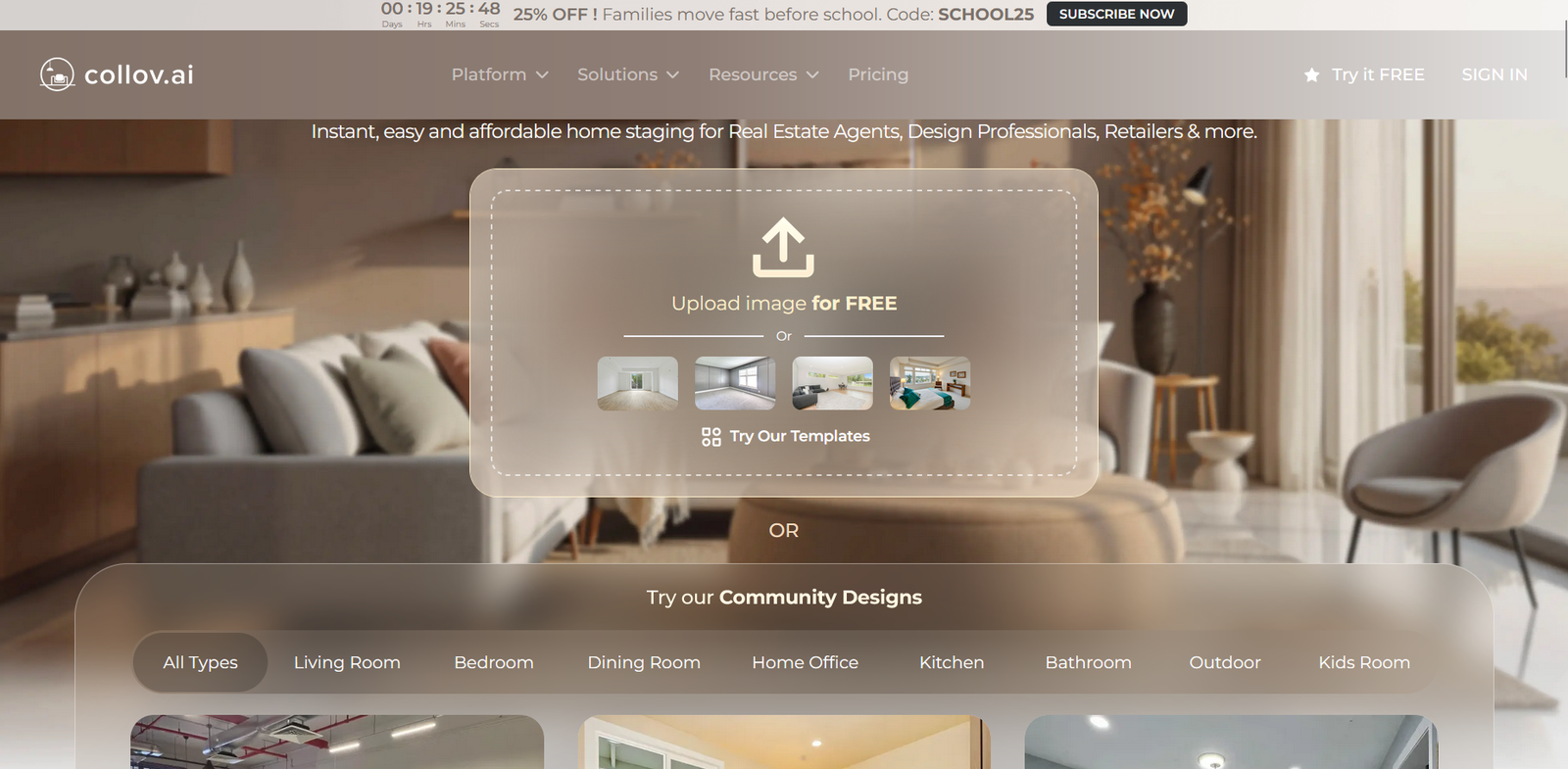Real-Time Design By Collov нейросеть Главная страница