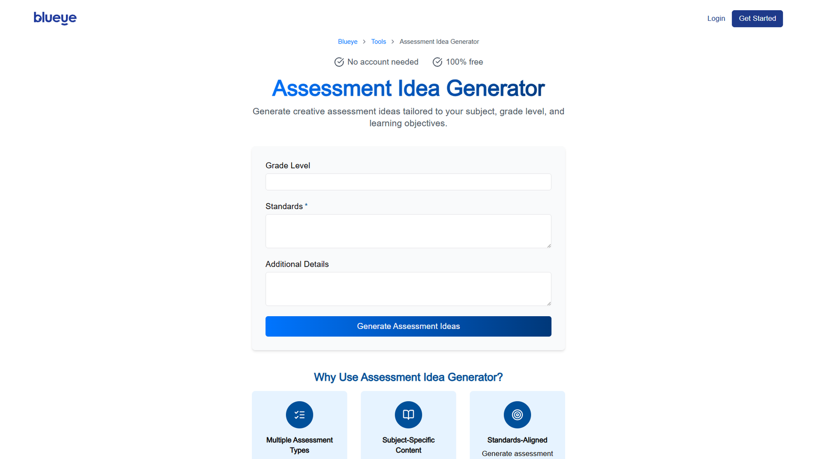 Assessment Idea Generator — интерфейс нейросети Assessment Idea Generator — интерфейс нейросети