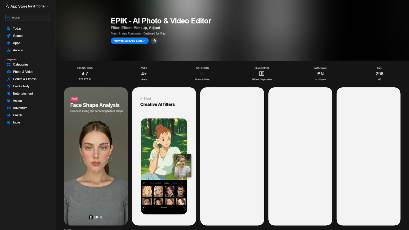 EPIK - AI Photo & Video Editor — интерфейс нейросети EPIK - AI Photo & Video Editor — интерфейс нейросети