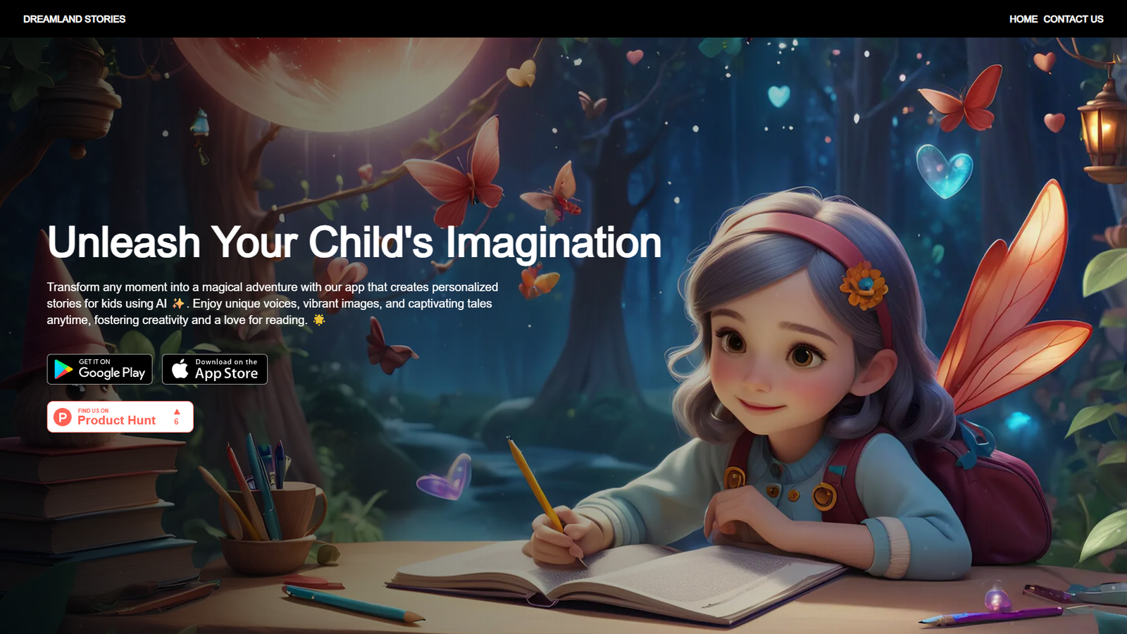 Dreamland - Create Kids Stories — интерфейс нейросети Dreamland - Create Kids Stories — интерфейс нейросети