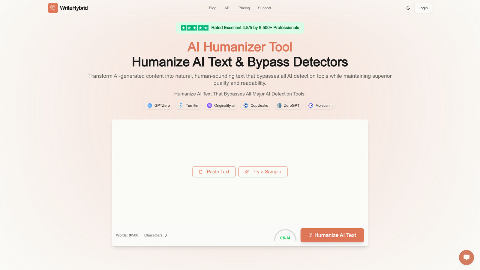 WriteHybrid — интерфейс нейросети WriteHybrid — интерфейс нейросети