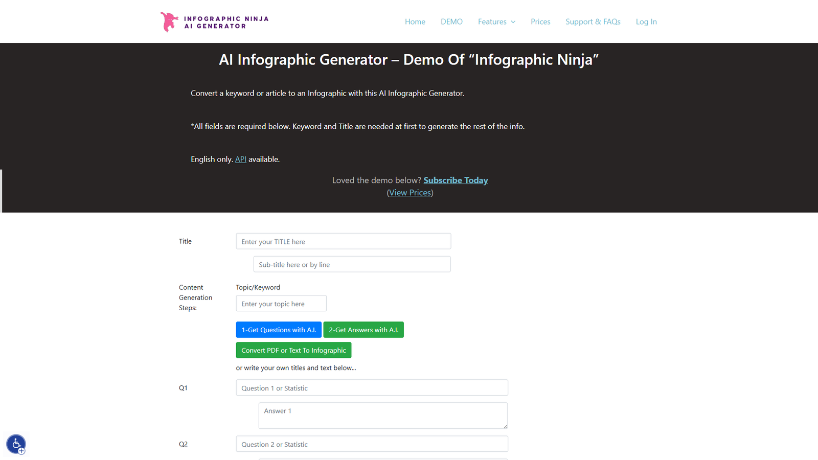 Infographic Ninja — AI Infographic Generator — интерфейс нейросети Infographic Ninja — AI Infographic Generator — интерфейс нейросети