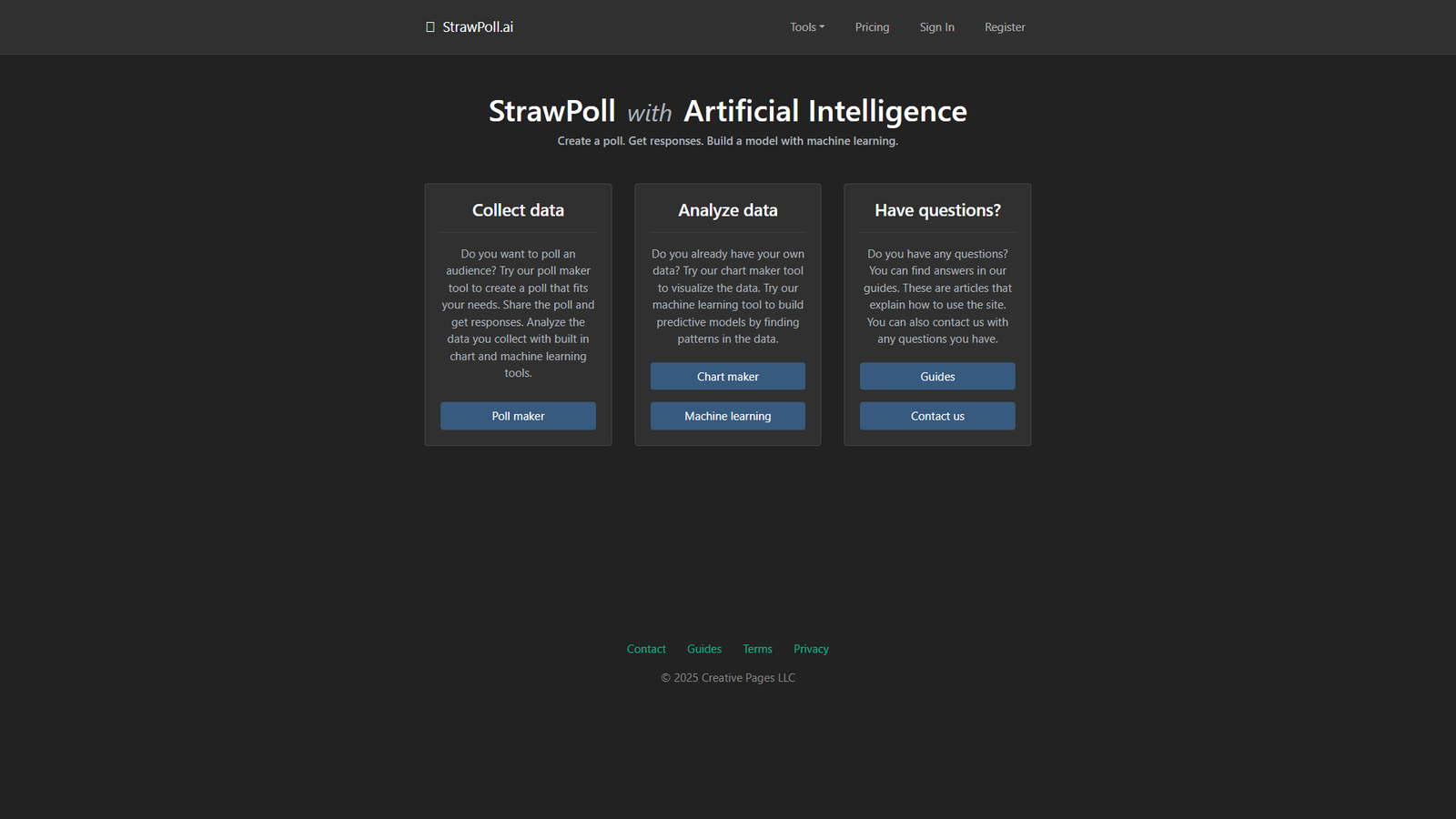 StrawPoll.ai — интерфейс нейросети StrawPoll.ai — интерфейс нейросети