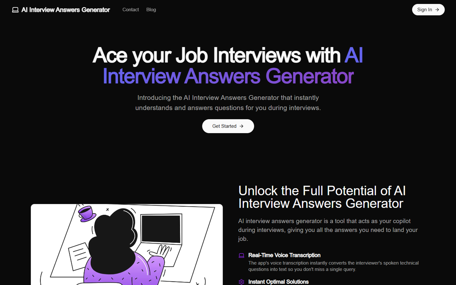 AI Interview Answers Generator — интерфейс нейросети AI Interview Answers Generator — интерфейс нейросети