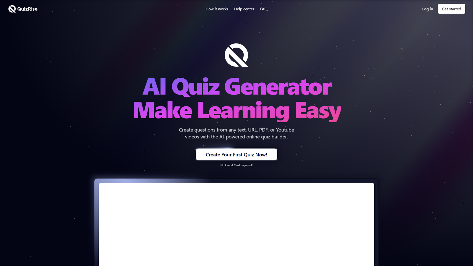 QuizRise — интерфейс нейросети QuizRise — интерфейс нейросети