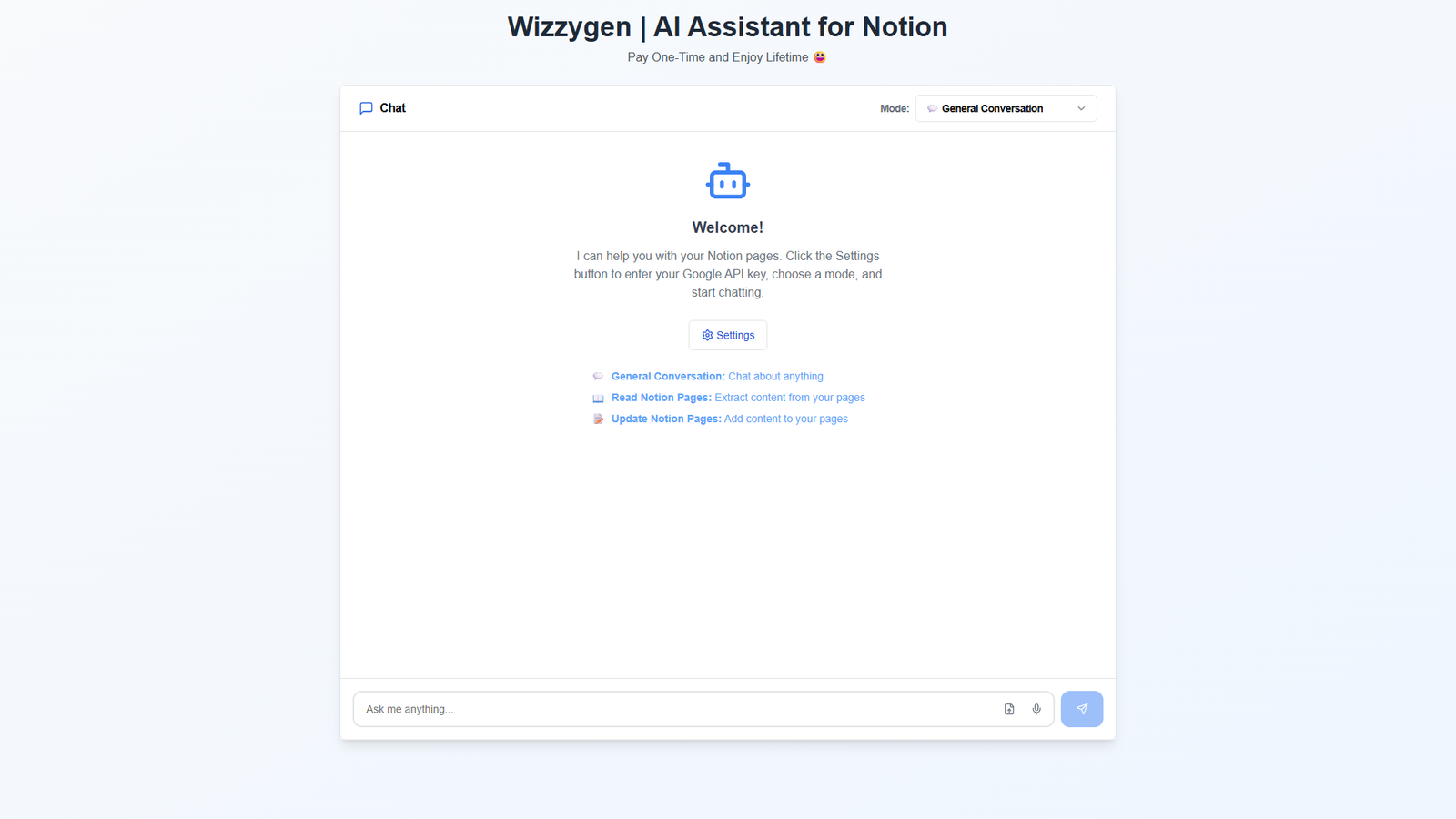 Wizzygen — AI-ассистент для Notion — интерфейс нейросети Wizzygen — AI-ассистент для Notion — интерфейс нейросети