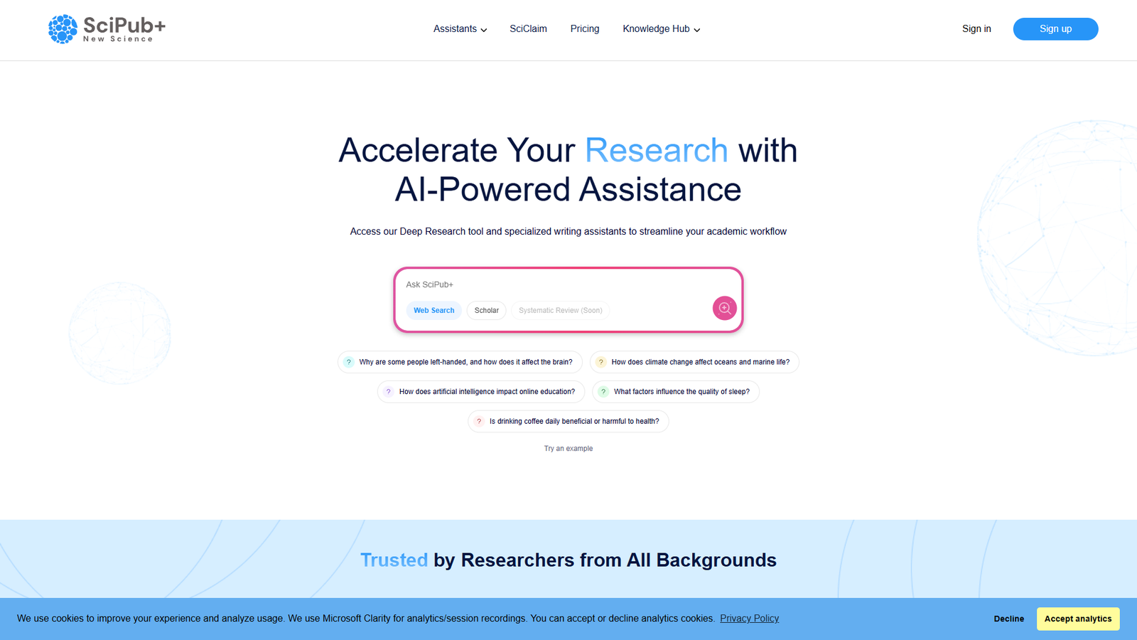 SciPub+ — интерфейс нейросети SciPub+ — интерфейс нейросети