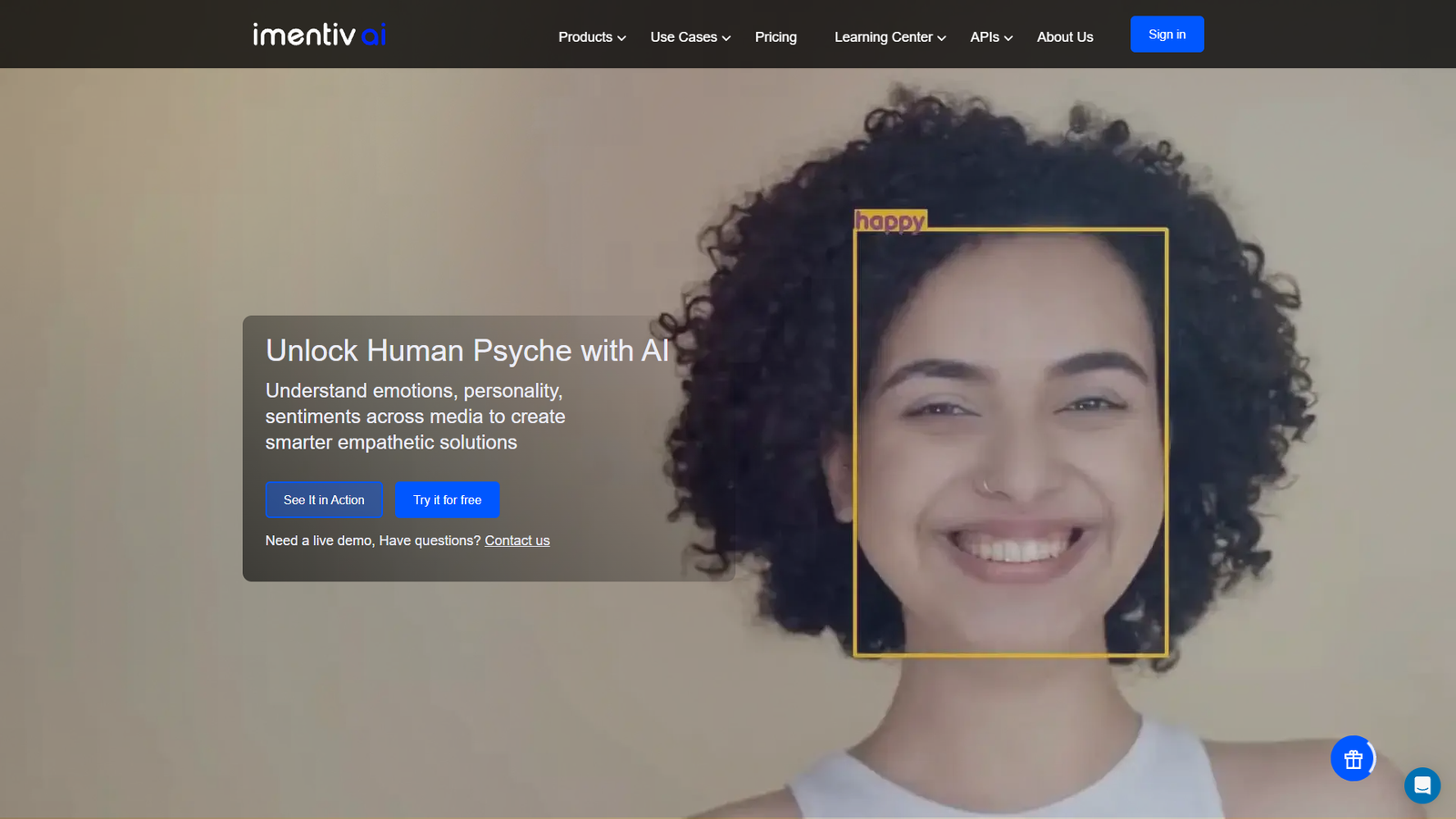Imentiv AI — интерфейс нейросети Imentiv AI — интерфейс нейросети