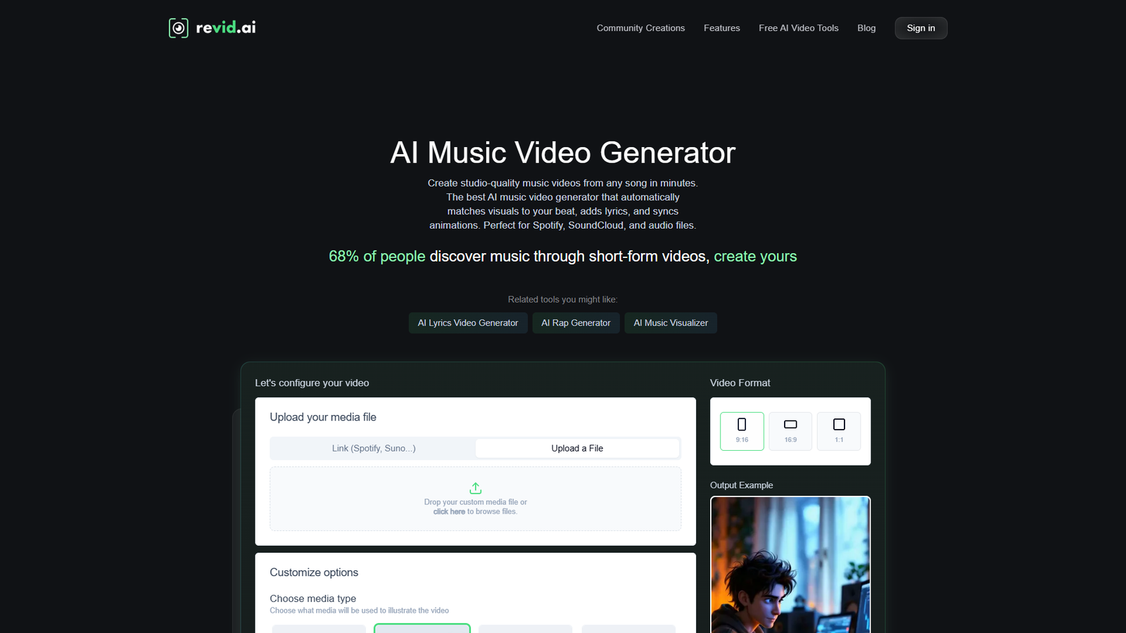 SoundAI Studio — AI Music Video Generator — интерфейс нейросети SoundAI Studio — AI Music Video Generator — интерфейс нейросети