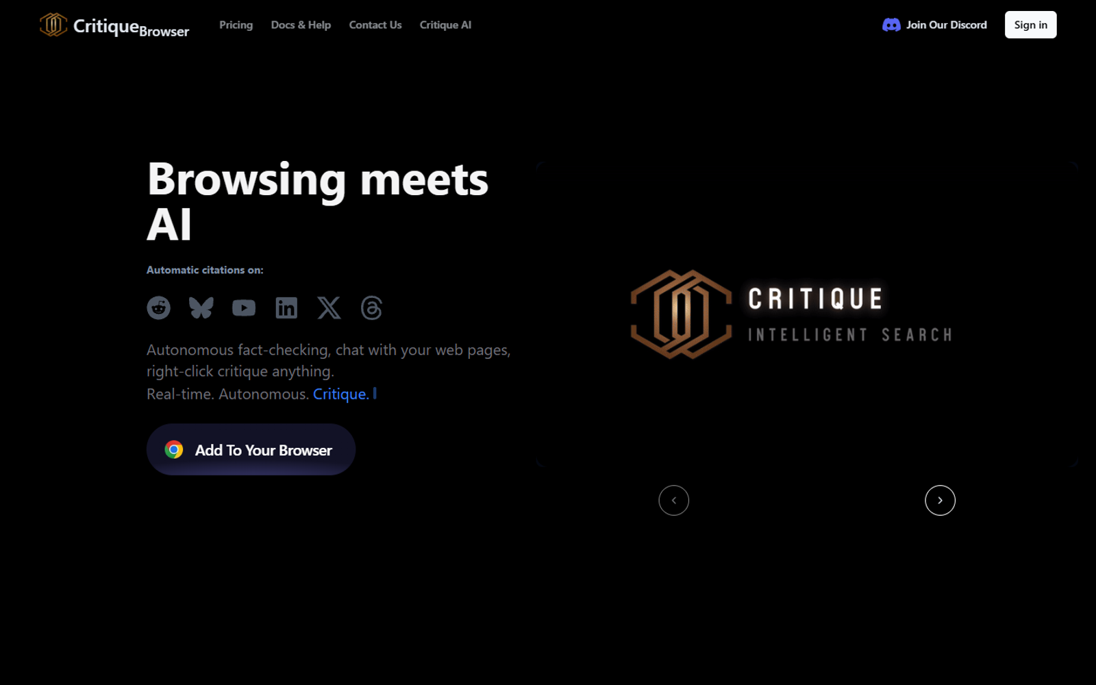 Critique — интерфейс нейросети Critique — интерфейс нейросети
