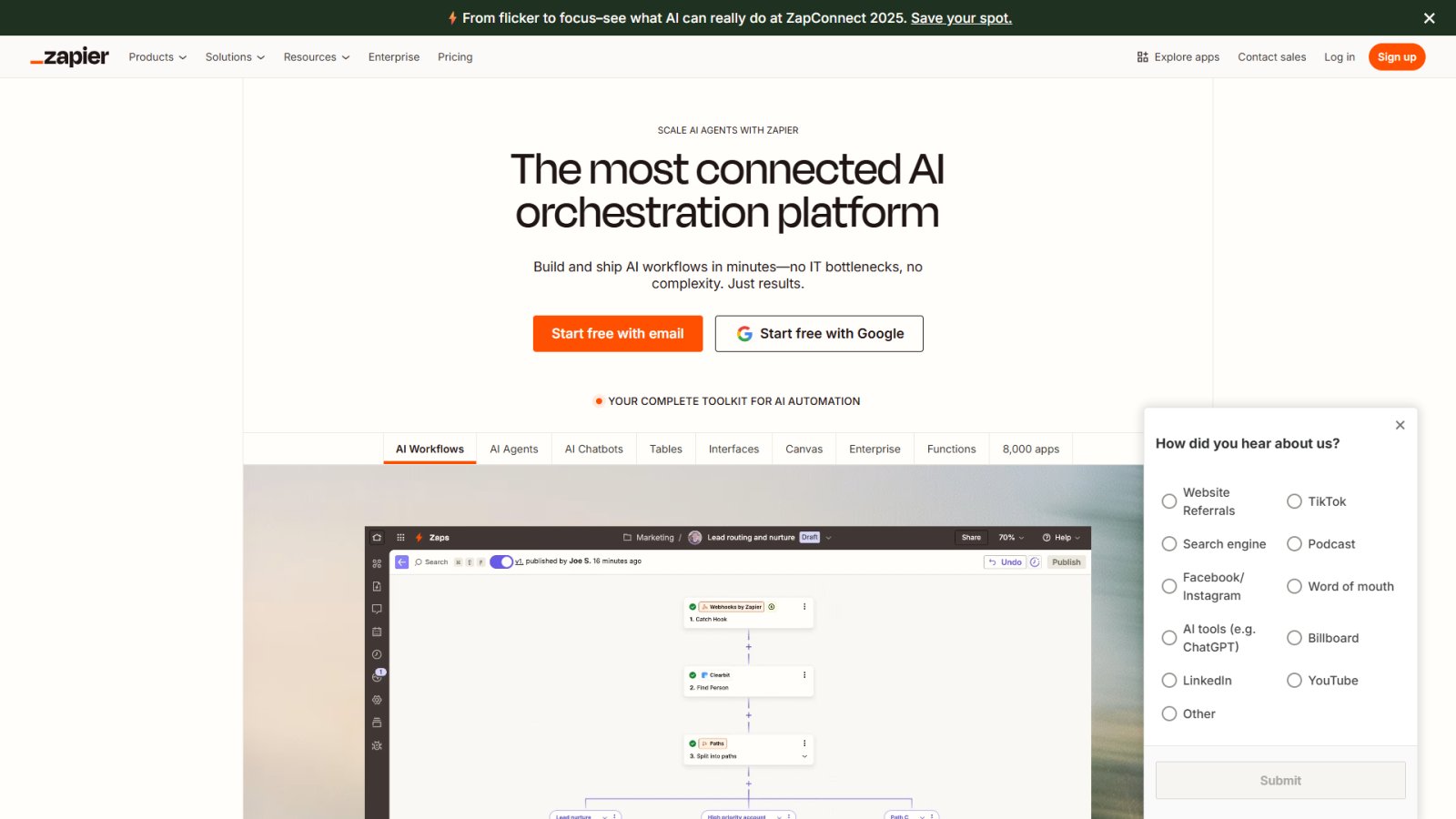 Zapier нейросеть Главная страница