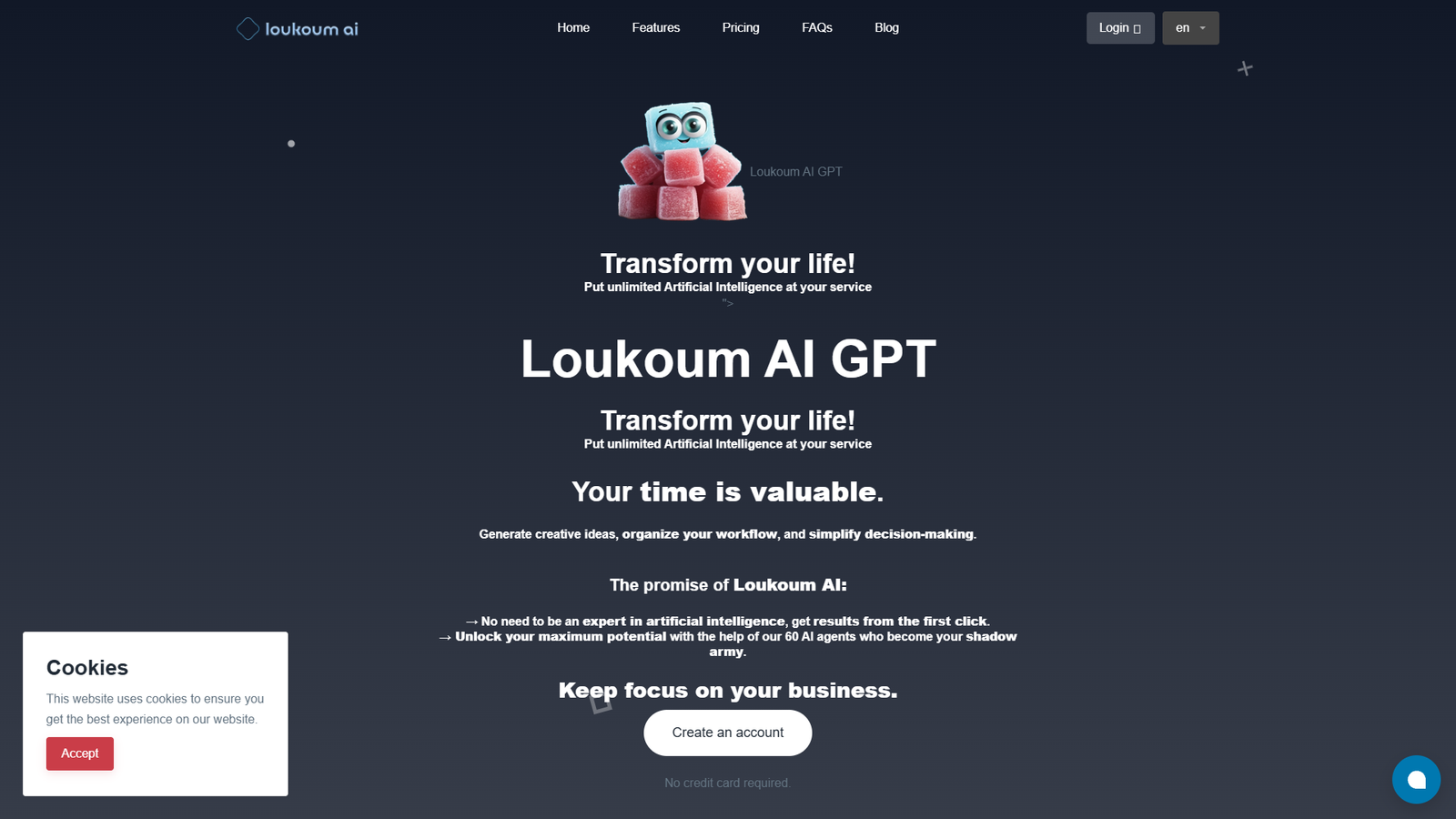 Loukoum AI — интерфейс нейросети Loukoum AI — интерфейс нейросети