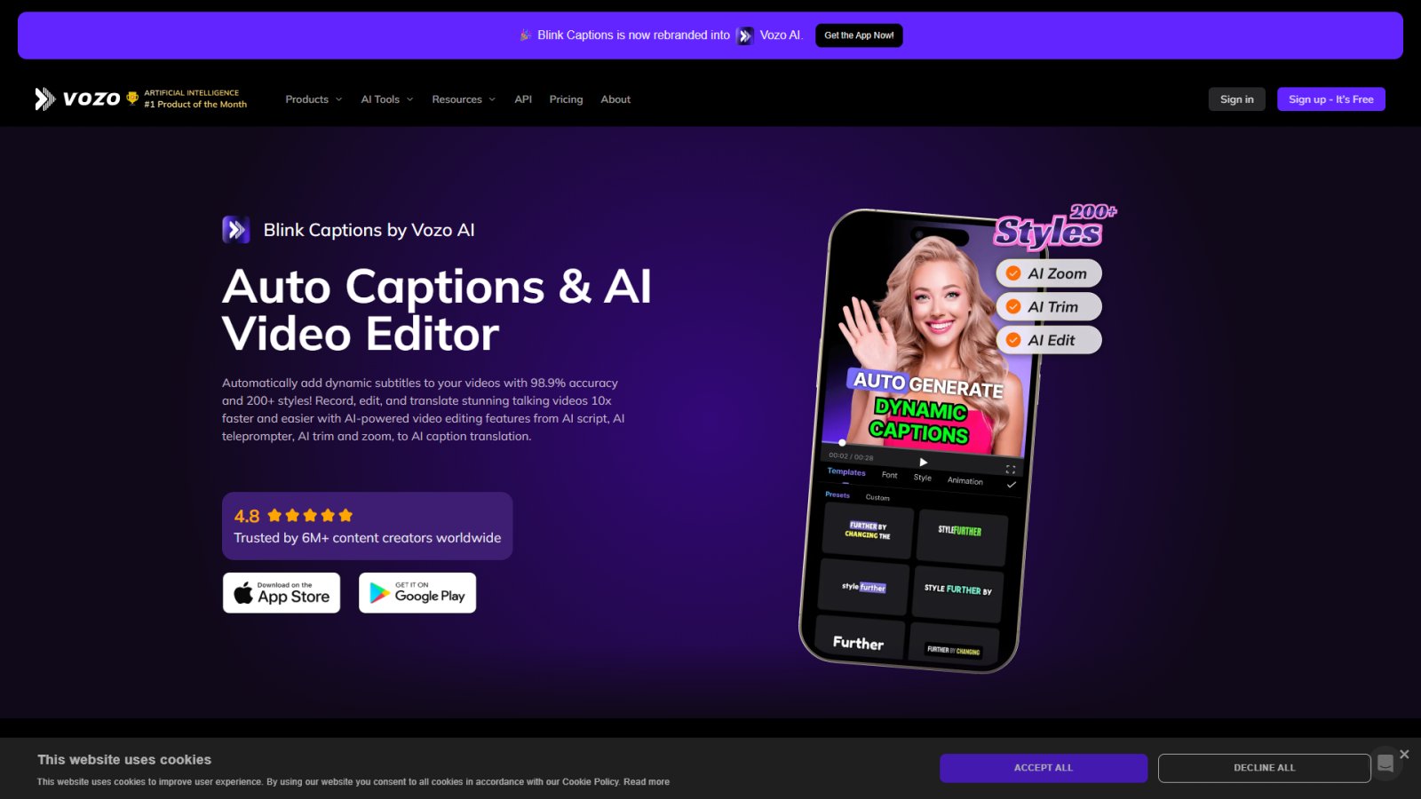 BlinkVideo нейросеть Главная страница