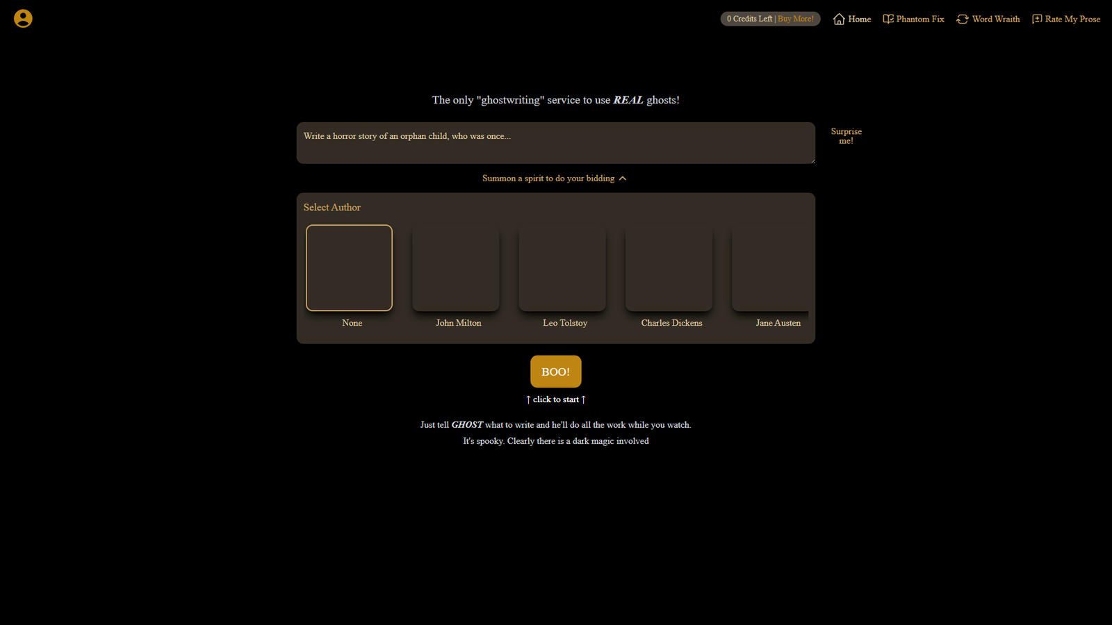 Ghost The Writer — интерфейс нейросети Ghost The Writer — интерфейс нейросети