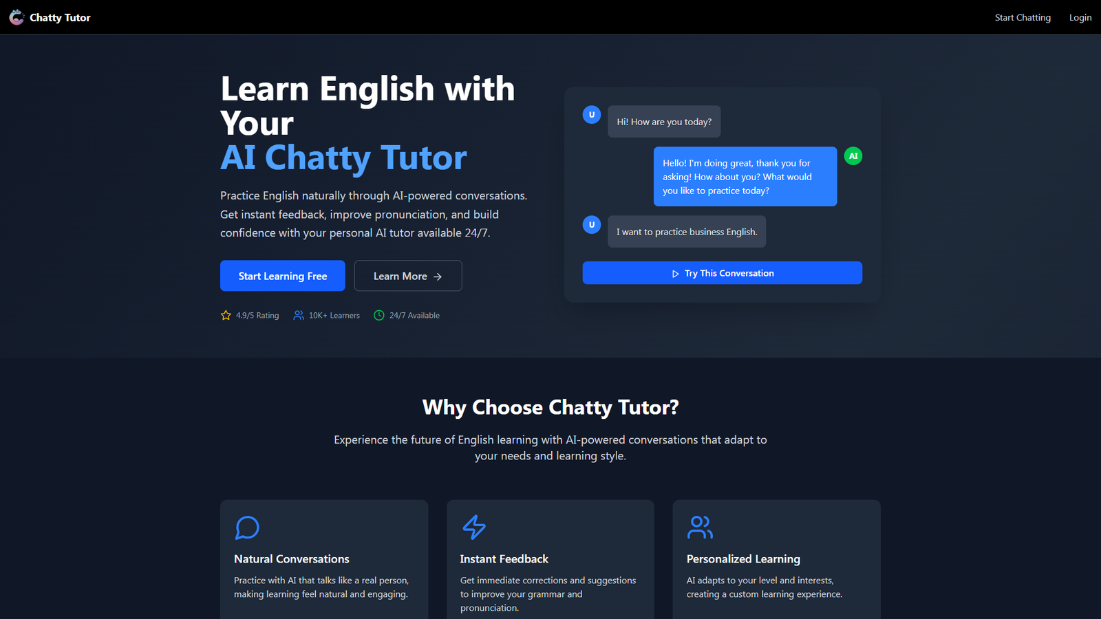 Chatty Tutor — интерфейс нейросети Chatty Tutor — интерфейс нейросети