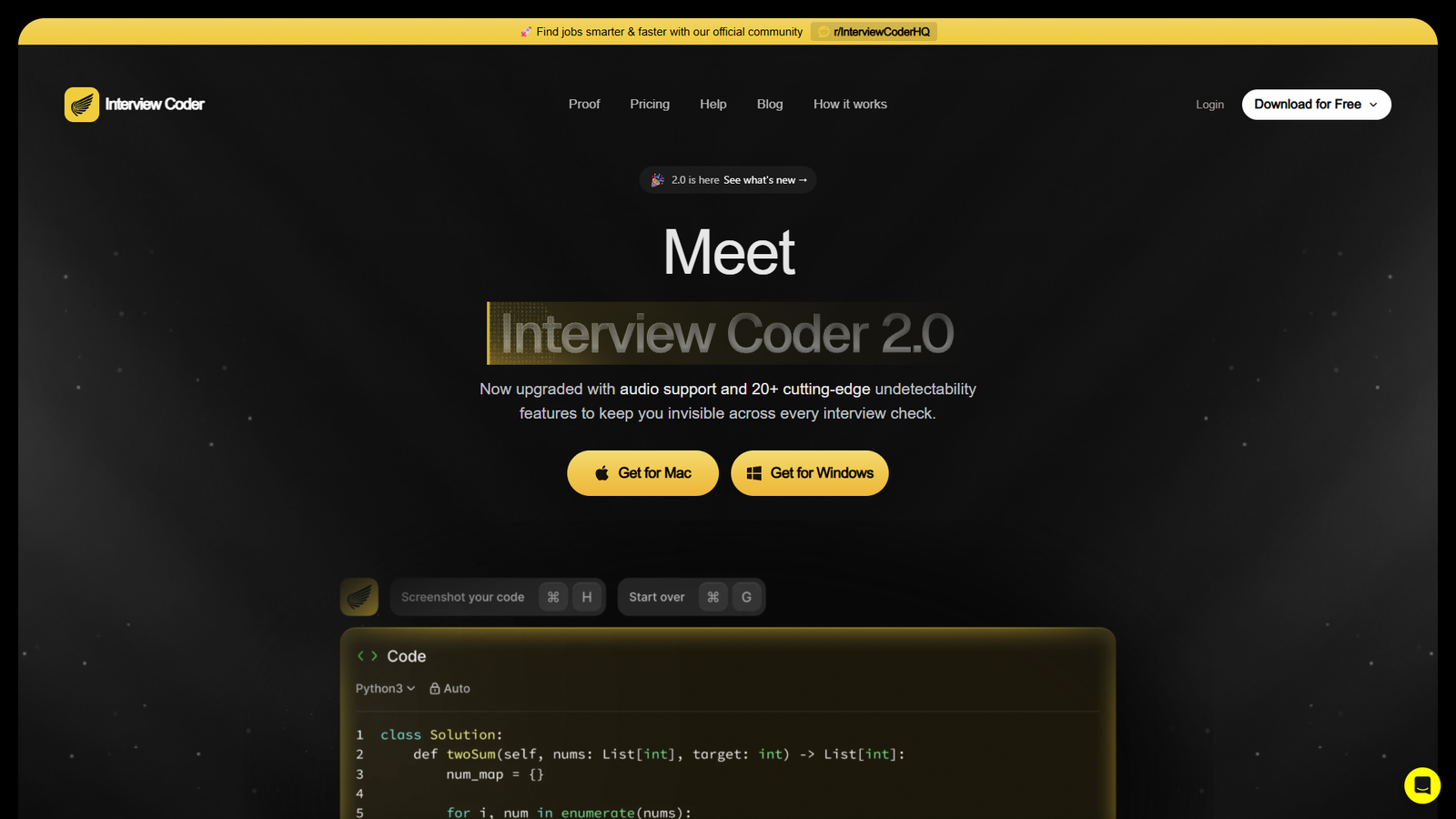 Interview Coder — интерфейс нейросети Interview Coder — интерфейс нейросети