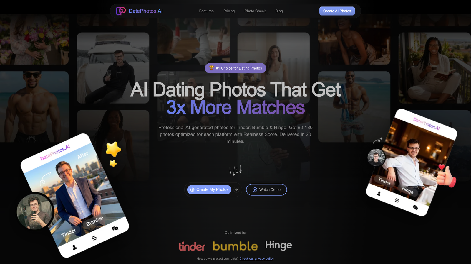 DatePhotos AI — интерфейс нейросети