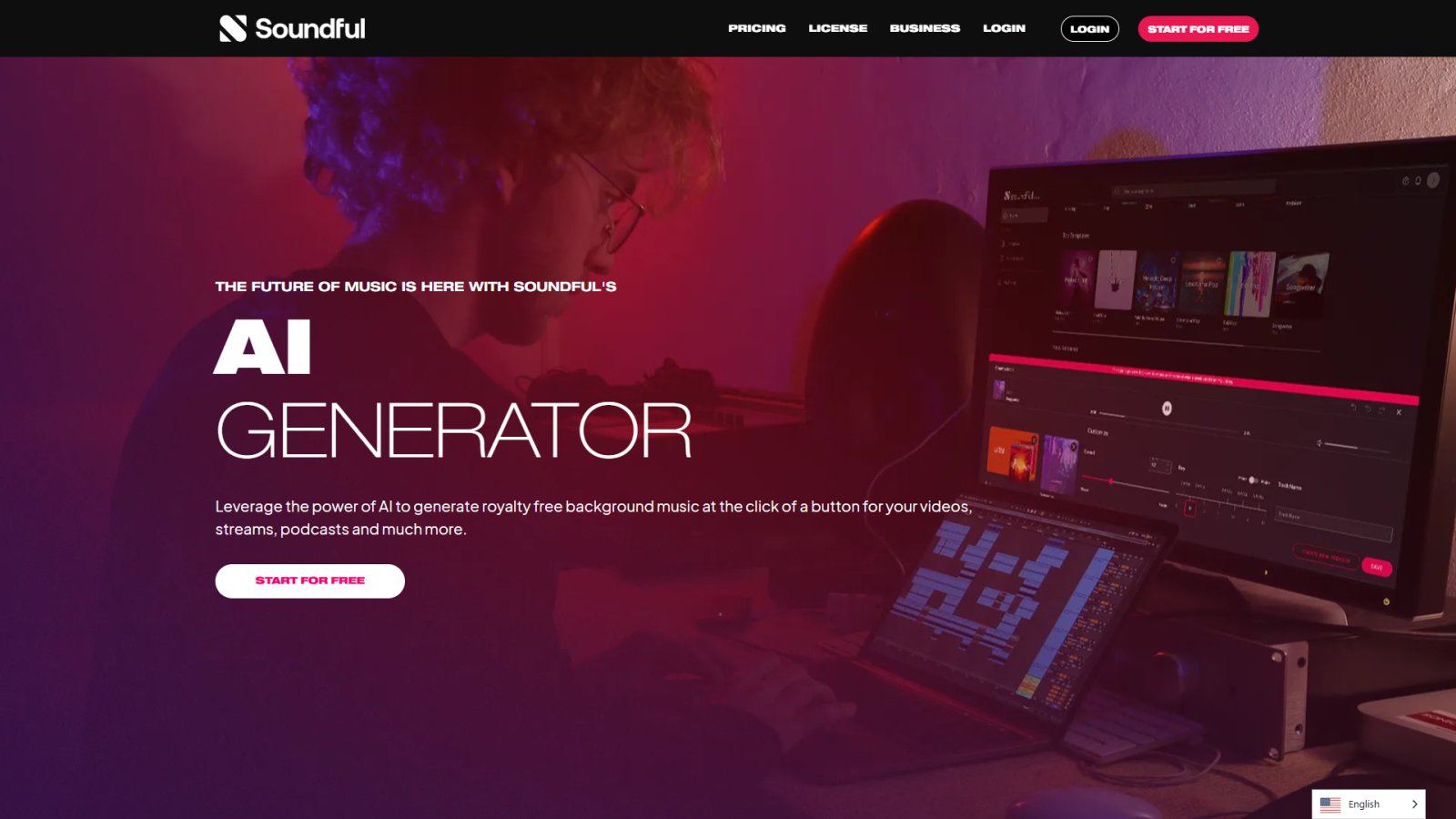 Soundful нейросеть Главная страница