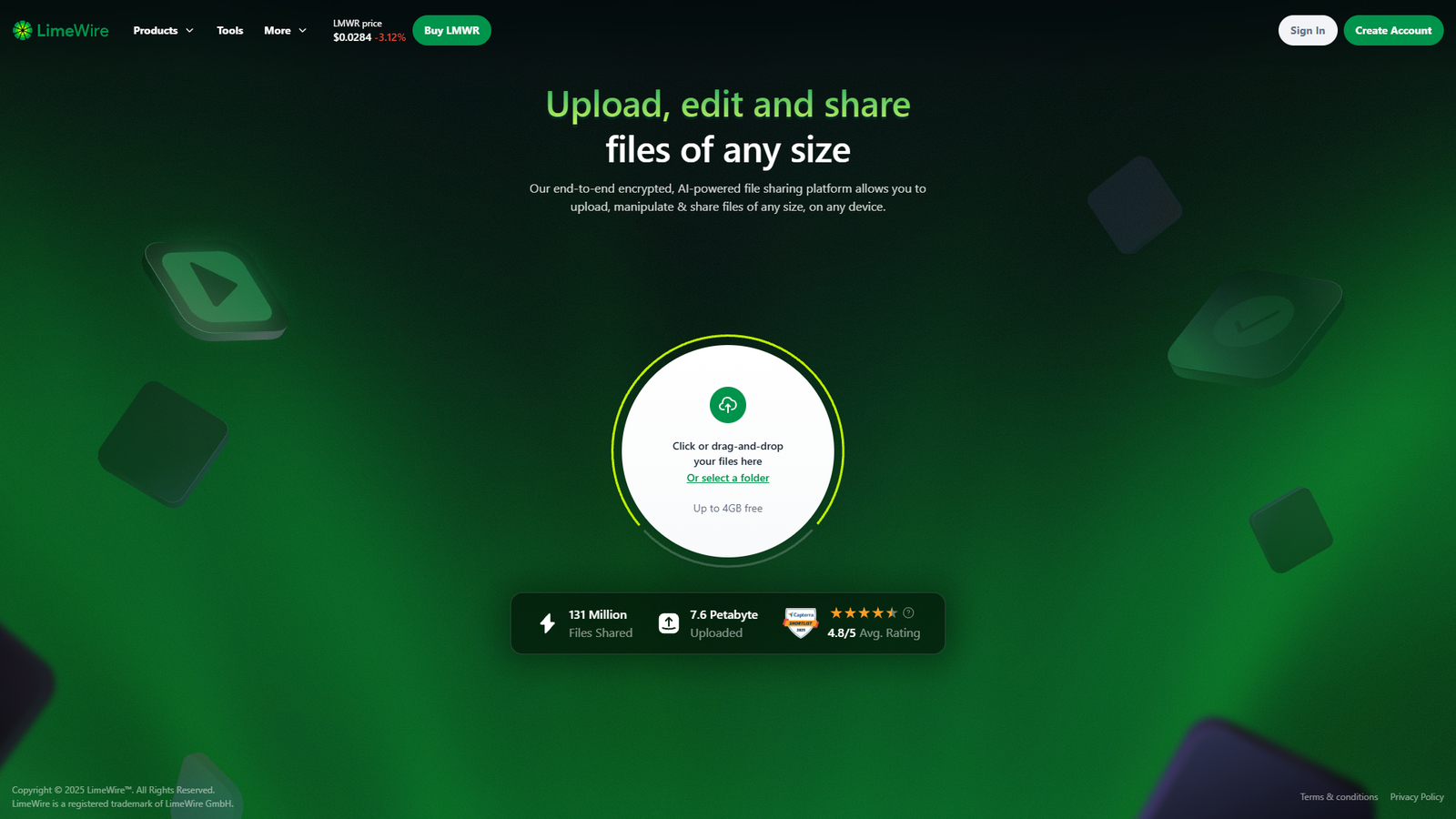 LimeWire — интерфейс нейросети LimeWire — интерфейс нейросети