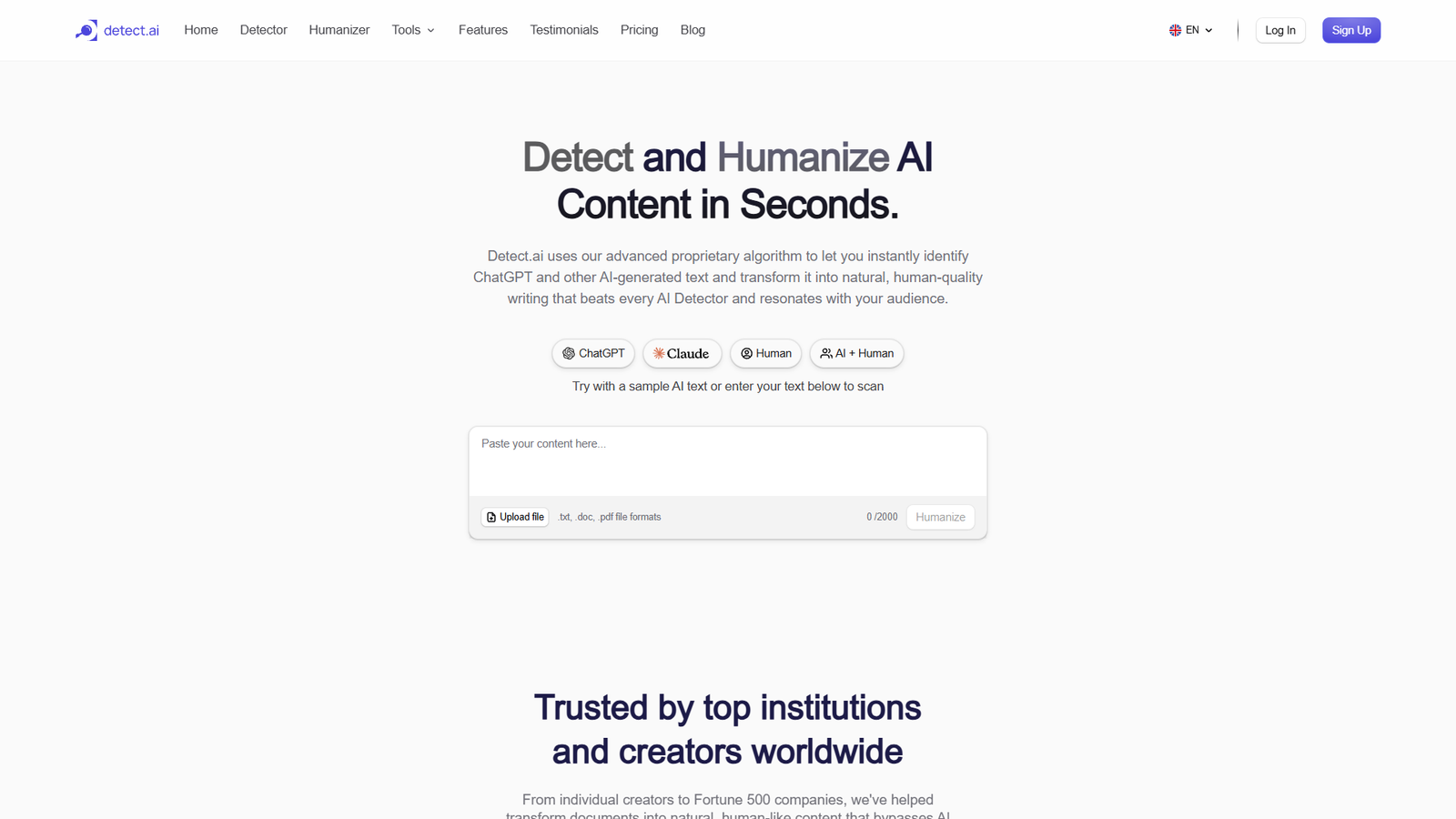 Detect.ai — интерфейс нейросети Detect.ai — интерфейс нейросети