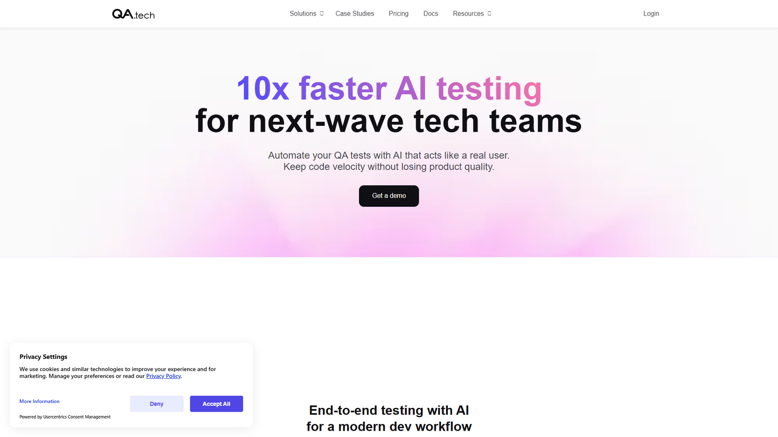 QA.tech — интерфейс нейросети QA.tech — интерфейс нейросети