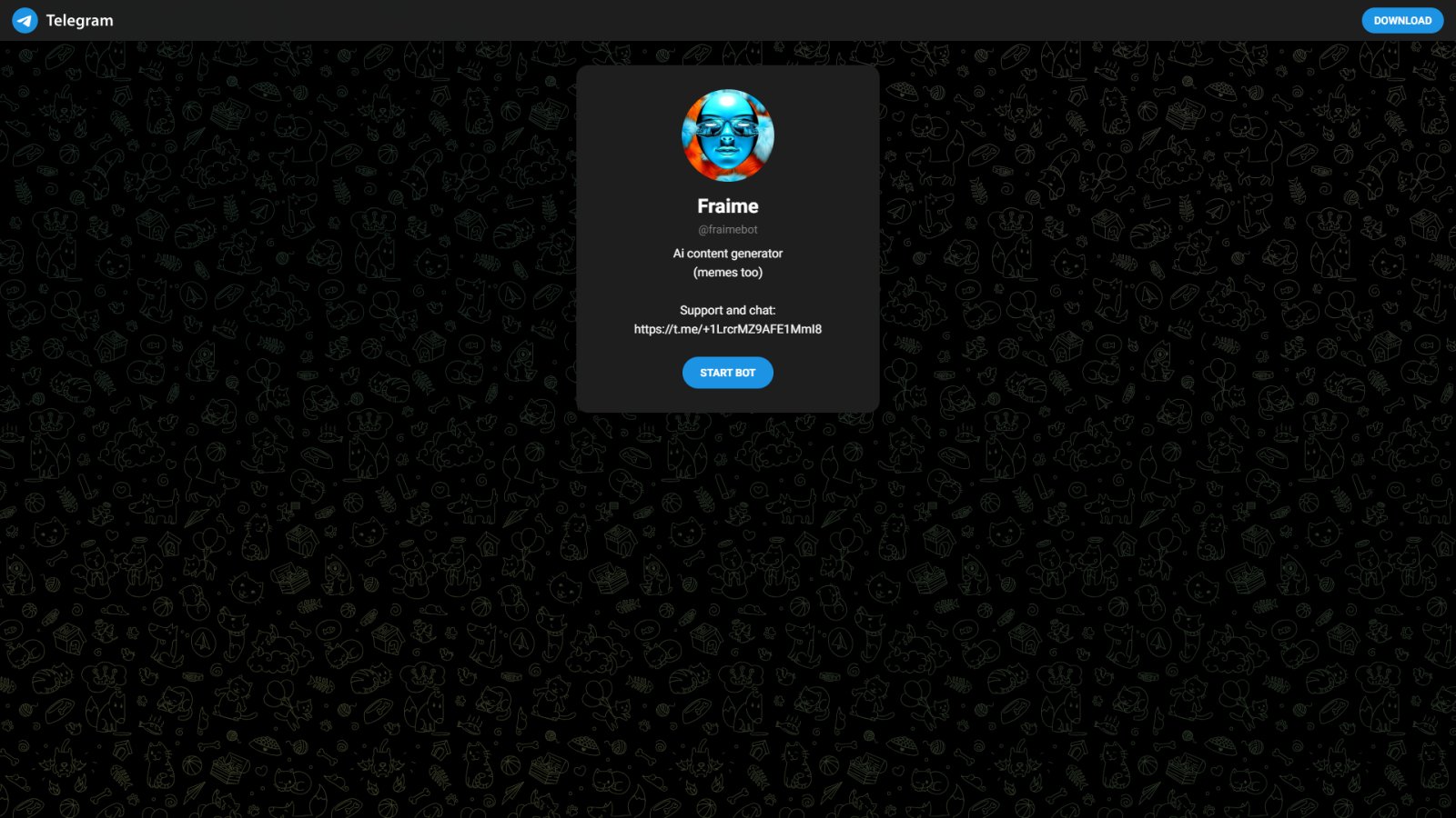 FraimeBot нейросеть Главная страница