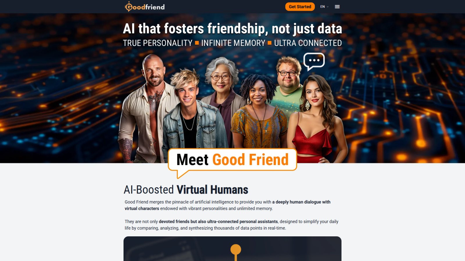 GoodFriend AI нейросеть Главная страница