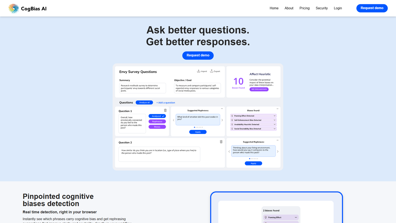 CogBias AI — интерфейс нейросети CogBias AI — интерфейс нейросети