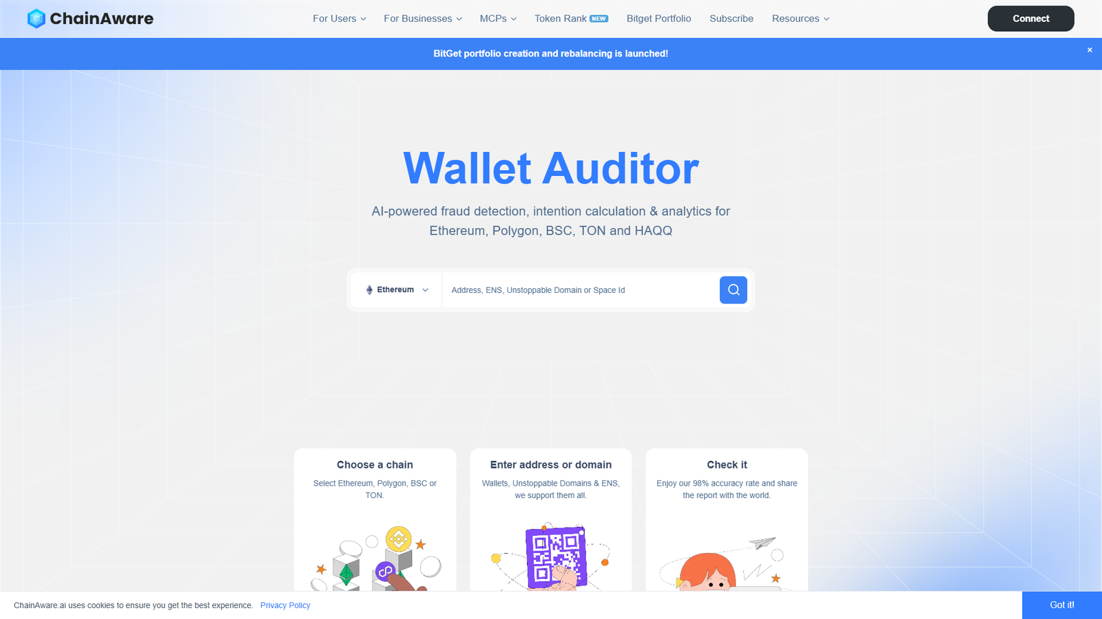 Wallet Auditor — ChainAware.ai — интерфейс нейросети Wallet Auditor — ChainAware.ai — интерфейс нейросети