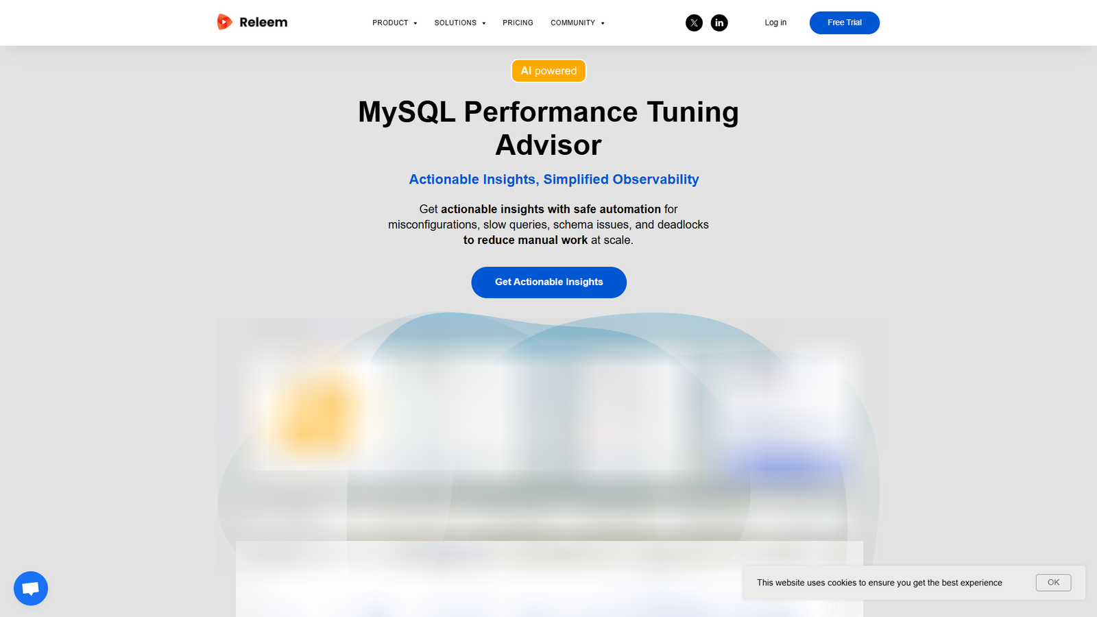 Releem MySQL Performance Tuning Advisor — интерфейс нейросети Releem MySQL Performance Tuning Advisor — интерфейс нейросети