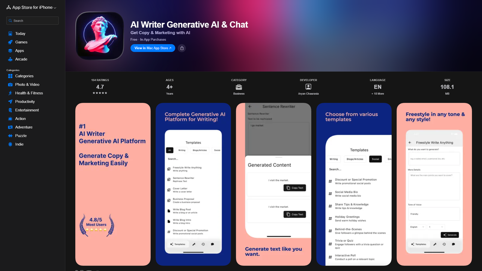 AI Writer Generative AI & Chat — интерфейс нейросети AI Writer Generative AI & Chat — интерфейс нейросети