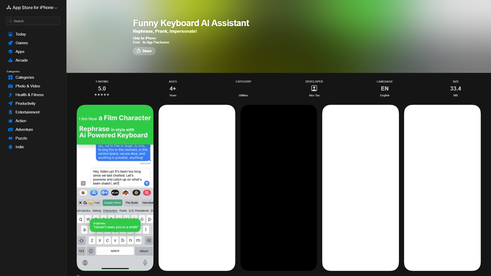 Funny Keyboard AI Assistant — интерфейс нейросети Funny Keyboard AI Assistant — интерфейс нейросети