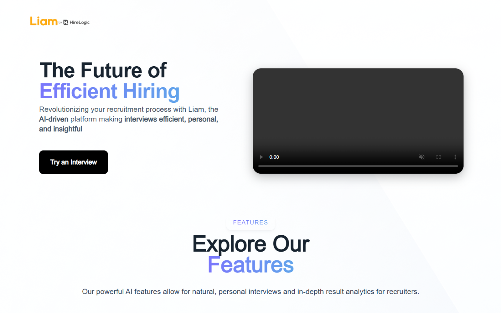 Liam by HireLogic — интерфейс нейросети Liam by HireLogic — интерфейс нейросети