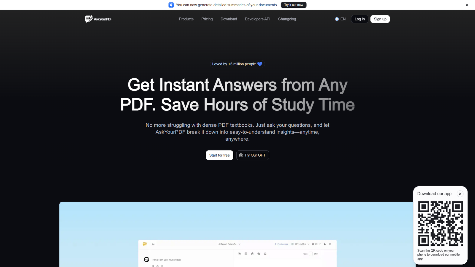 AskYourPDF — интерфейс нейросети AskYourPDF — интерфейс нейросети