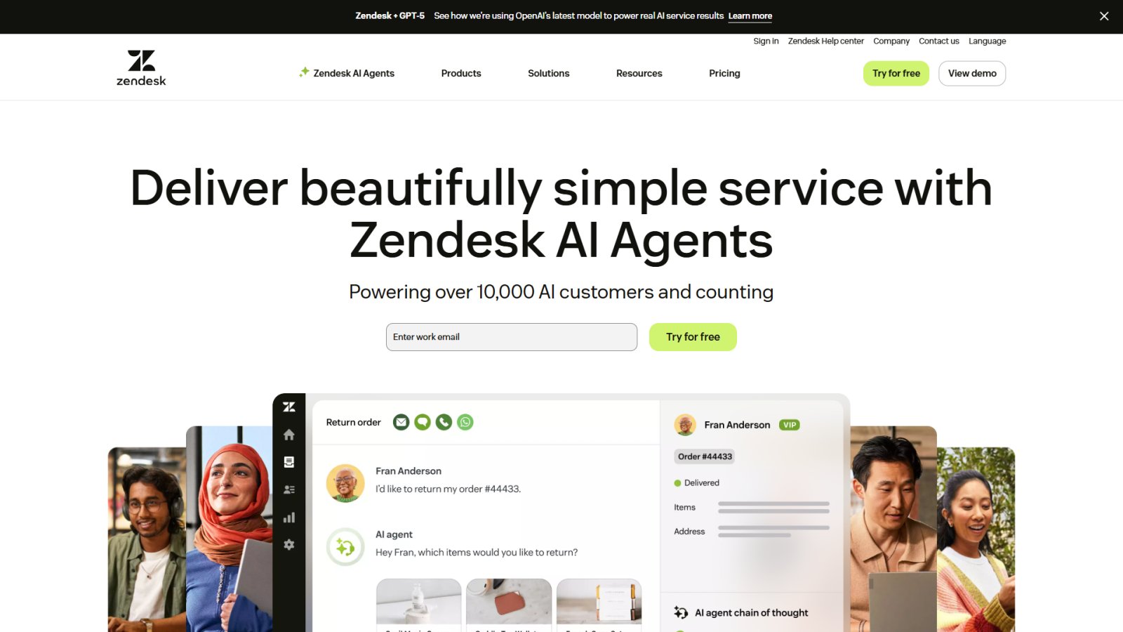Zendesk нейросеть Главная страница