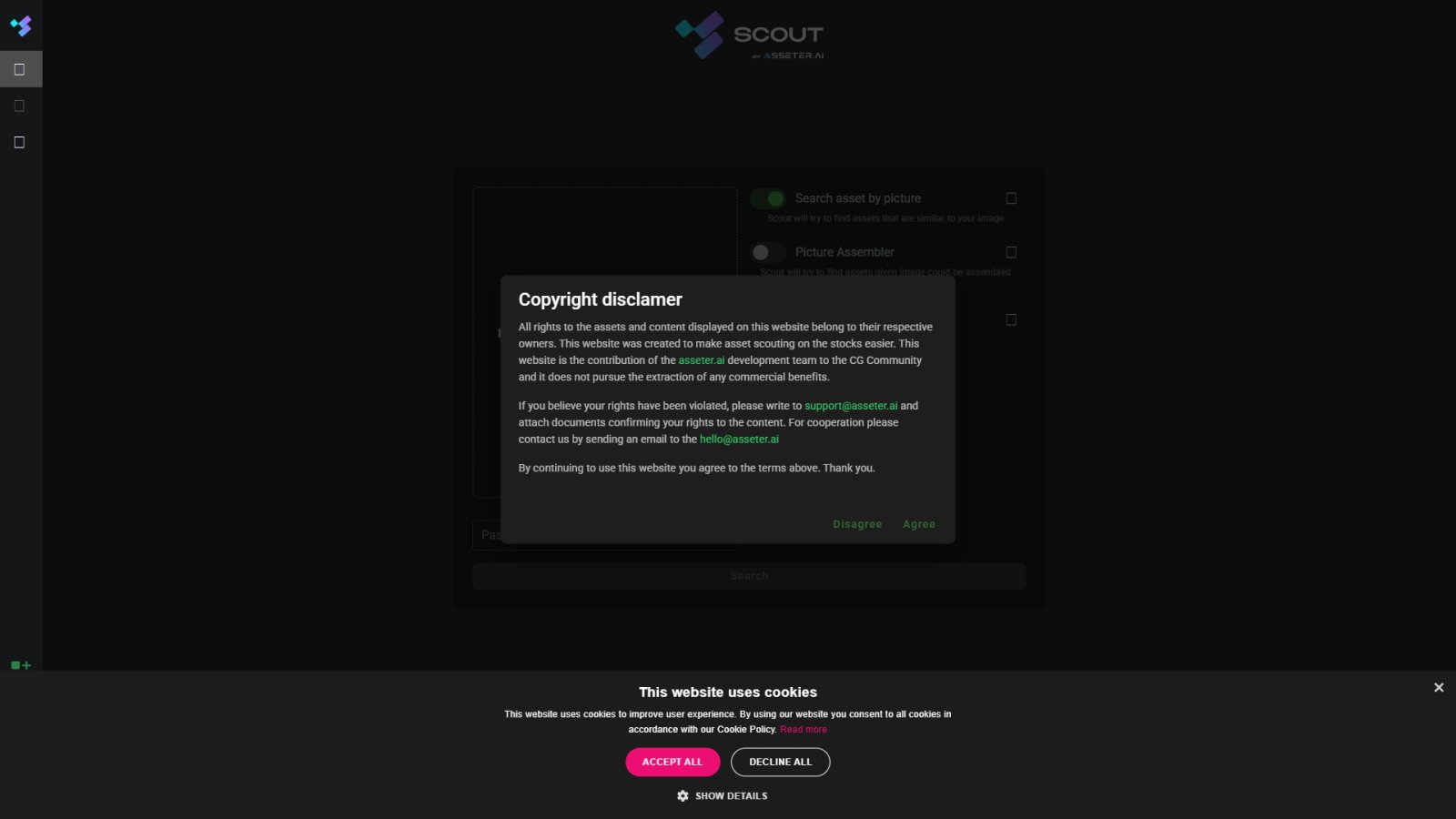 Assets Scout нейросеть Главная страница