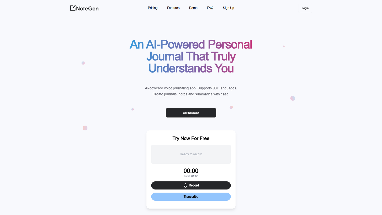 NoteGen — интерфейс нейросети NoteGen — интерфейс нейросети