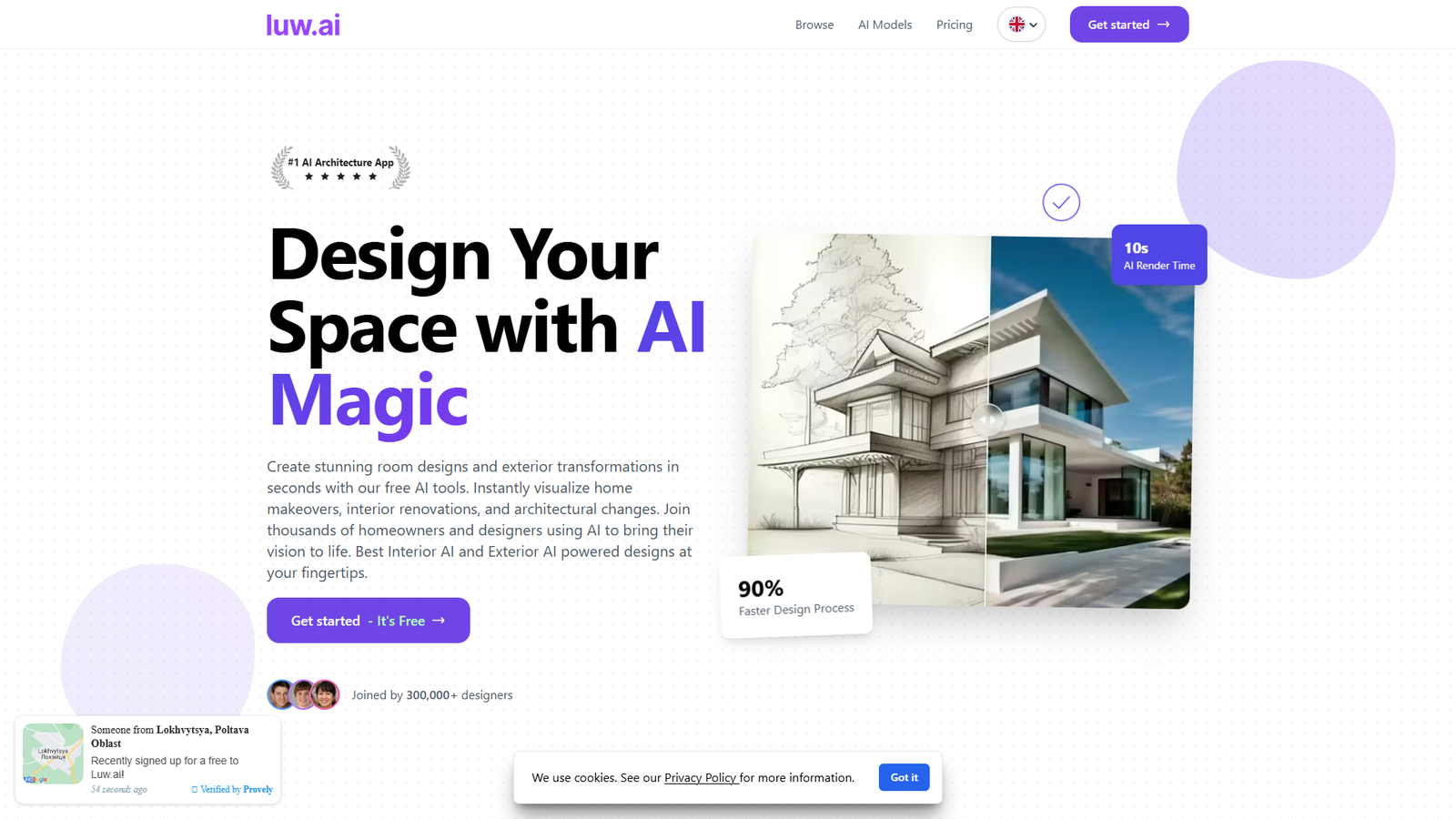 Luw.ai — Free AI Home Design — интерфейс нейросети Luw.ai — Free AI Home Design — интерфейс нейросети